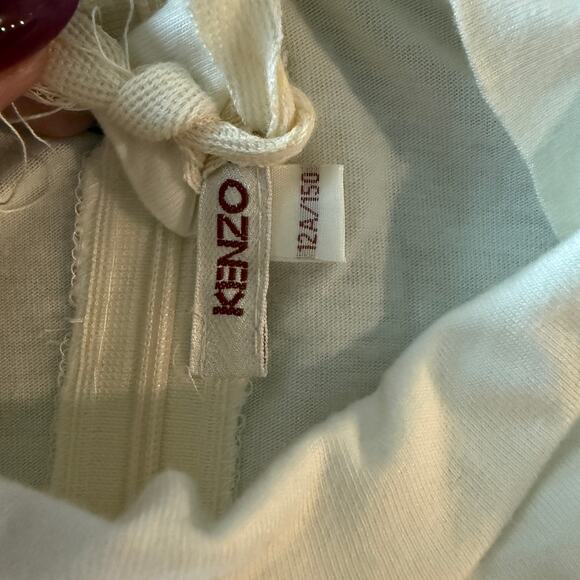 Kenzo Kids Embroidered Floral Long Sleeve Mock Neck Top Cream Size 12 Luxury - Picture 3 of 6